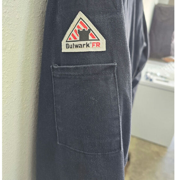 Vintage Bulwark Heavy Protective Fire Resistant Excel FR Navy Size Medium - Picture 5 of 7